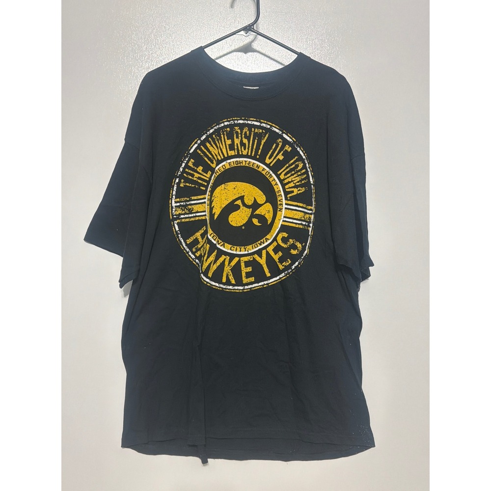 New Agenda University of Iowa Hawkeyes T-Shirt Mens 2XL Black NCAA NA3357 NWT